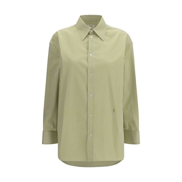 Saint Laurent Women Vertical Striped Button Shirt